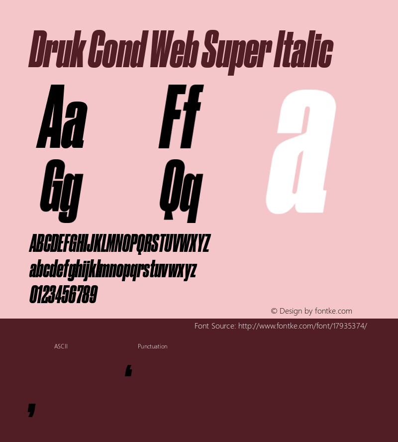 druk cond web super italic version 1.1 2014图片样张