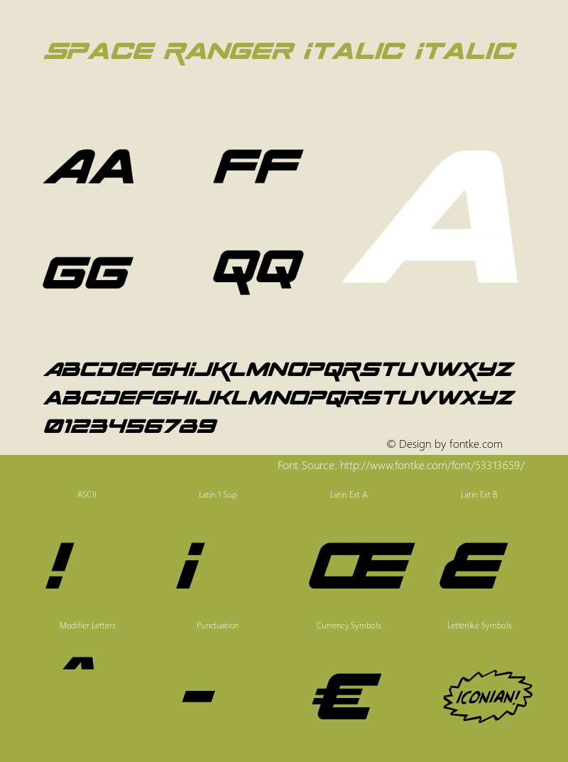 space ranger italic version 2.1; 2019图片样张