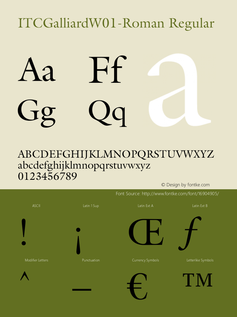 itcgalliardw01-roman regular version 2.02图片样张