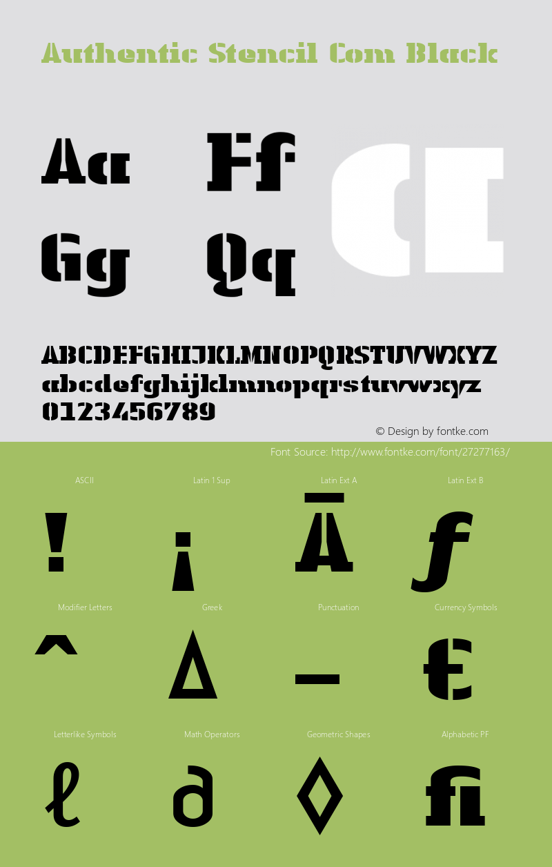 linotype authentic stencil com black version 1.30图片样张