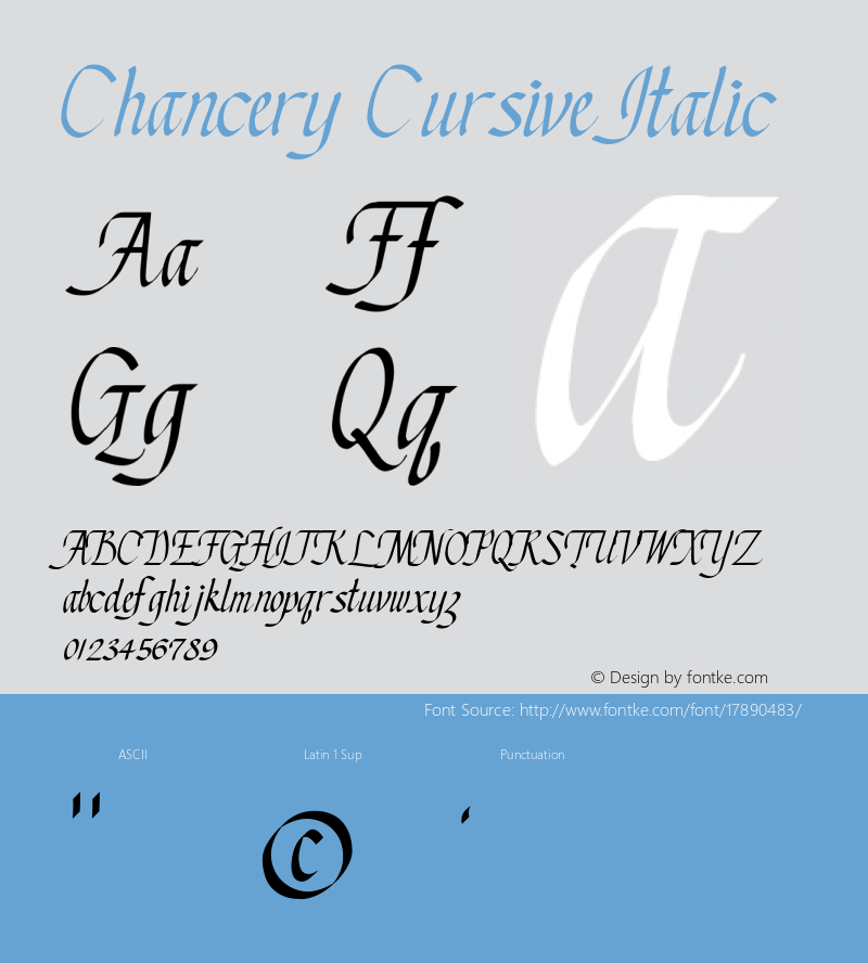 chancery cursive italic 1.02图片样张