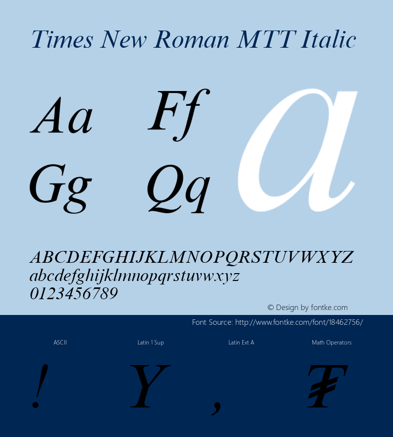 times new roman mtt italic jule 1996图片样张