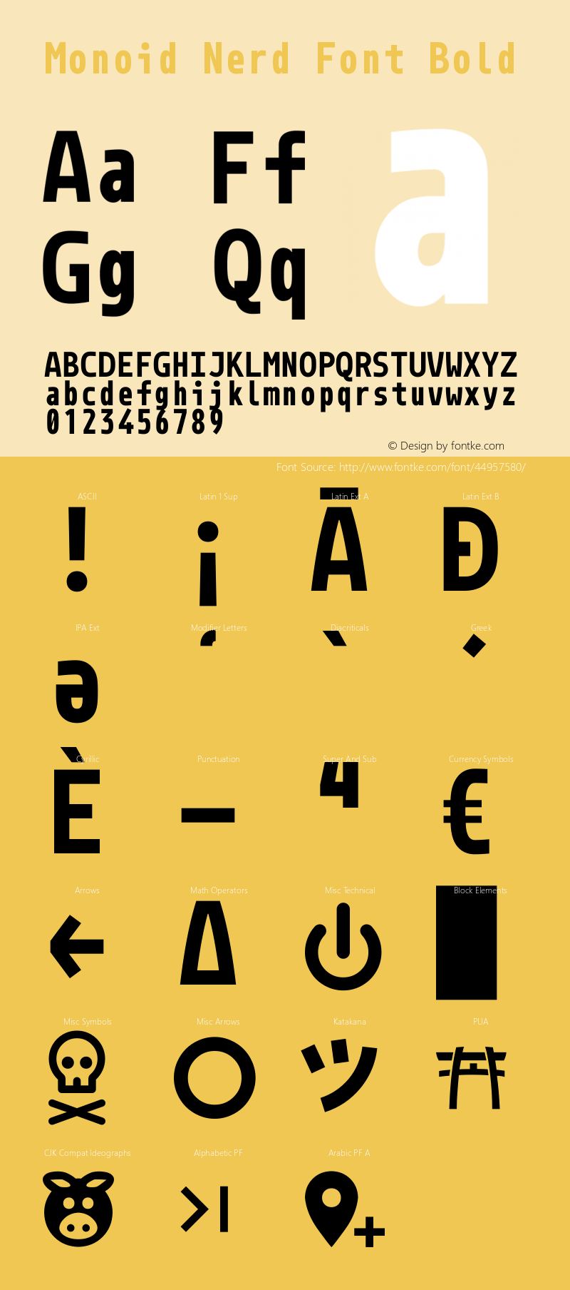 monoid bold nerd font complete version 0.61;nerd fonts 2.0.