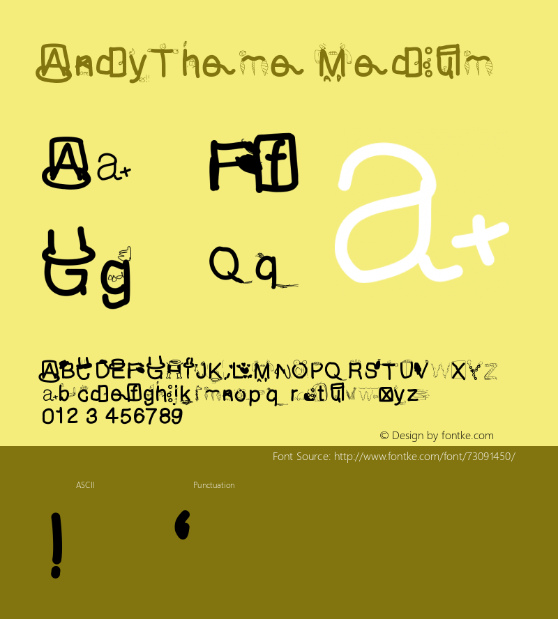 andytheme version 001.000图片样张-字体样张-字客网