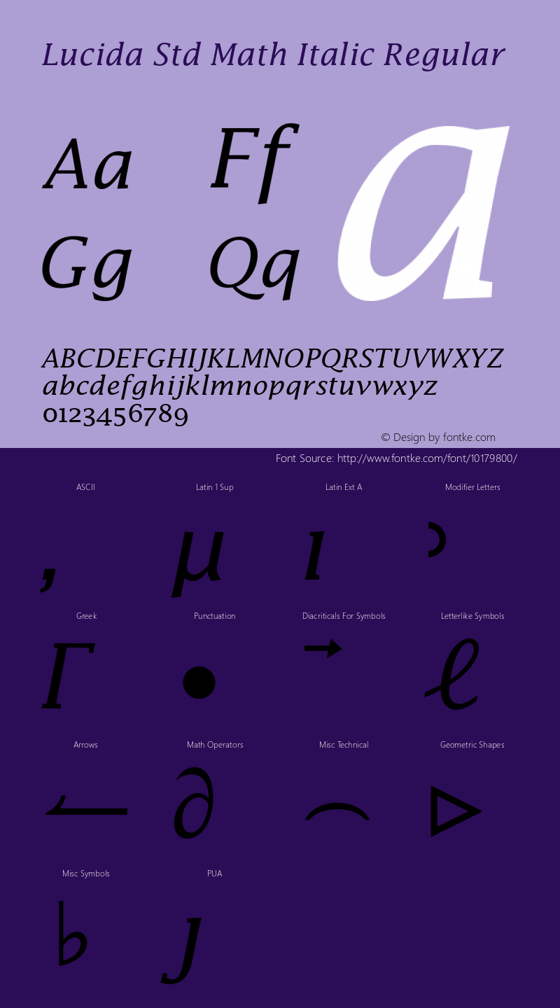 lucida std math italic regular version 1.043;ps 001.000;core 1.