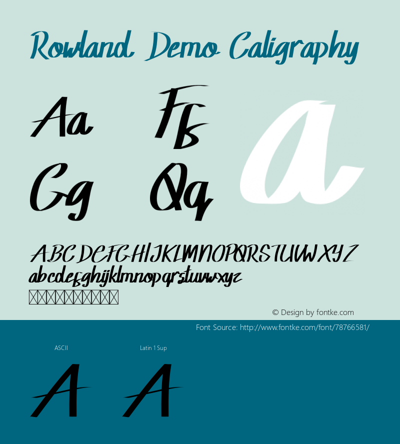 rowland demo caligraphy version 1.005;fontself maker 3.1.