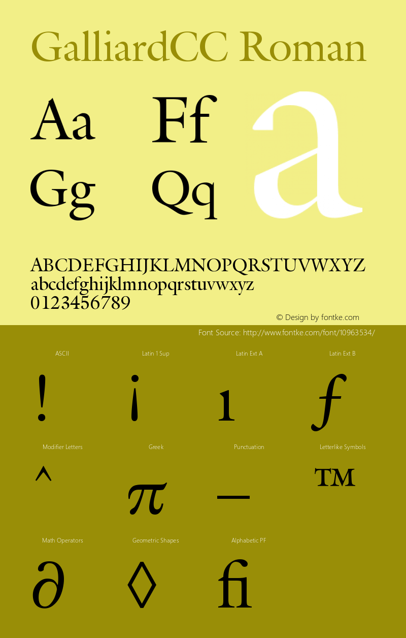 galliardcc roman version 001.000样张图片 - 字体