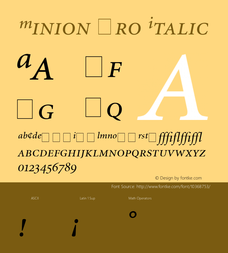 minion pro italic 001.000图片样张