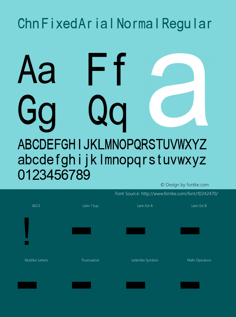 chn fixed arial normal regular tsc head:v4.00圖片樣張-字體樣張-