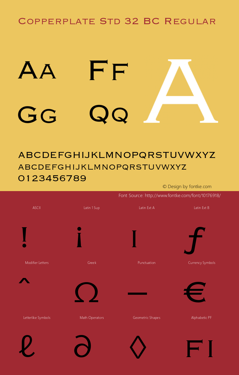 copperplate字体字母表图片