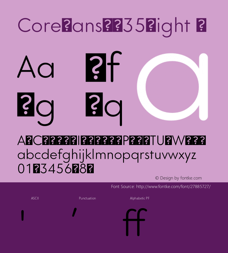 coresansgs35light version 1 001;com myfonts easy s