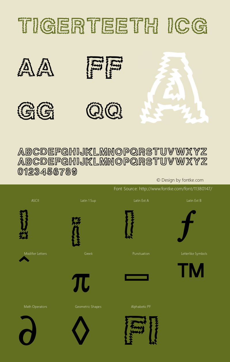 tigerteeth icg version 001.000圖片樣張-字體樣張-字客網