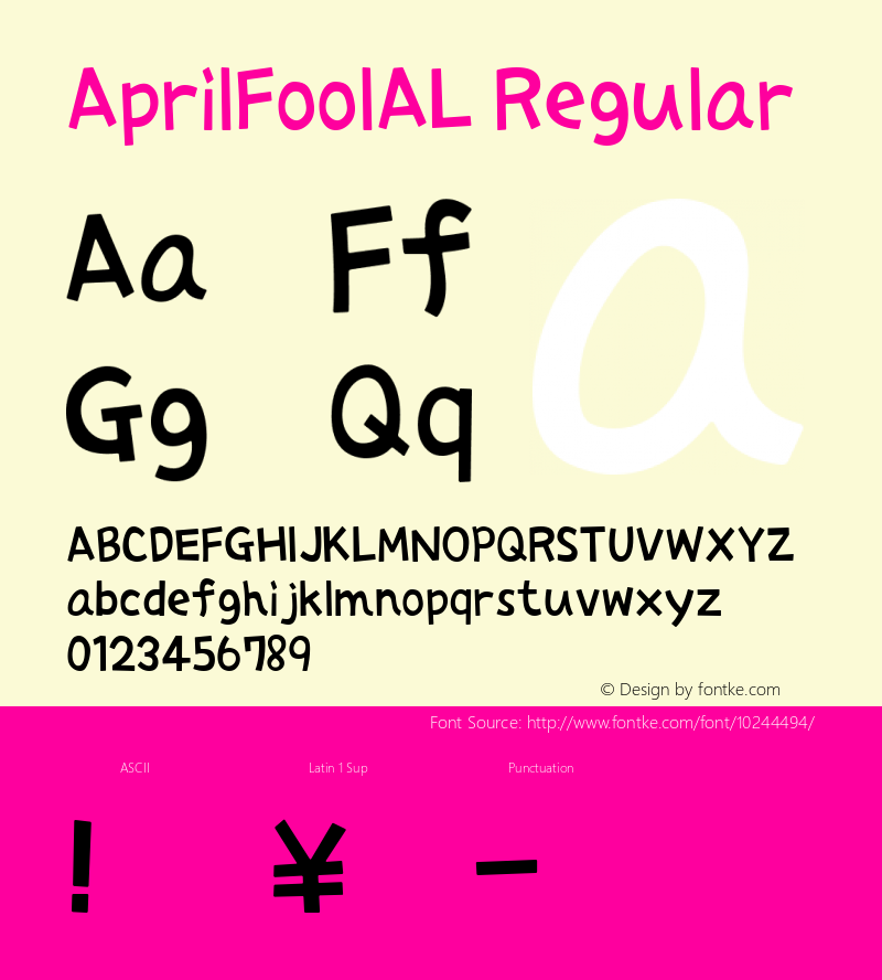 aprilfoolal regular macromedia fontographer 4.1j 08.7.3圖片樣張