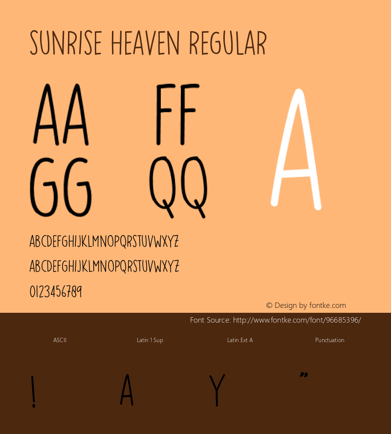 sunriseheavenregular version 1.001;fontself maker 3.5.3圖片樣張